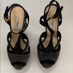 Prada Black Gray platform shoes sandals 36 6 B RARE HTF GORGEOUS DESIGNER Photo 5