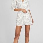 Club Monaco Off-White Mojito Tie Waist Silk Blend Collared Romper Size 0 Photo 0
