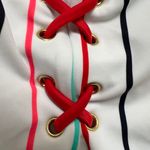 Xhilaration Girls White Multi-Stripe Tank Swimsuit Photo 2