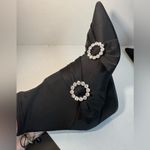 ZARA NEW  Black Nylon Pointed Sock Booties Rhinestone Buckle Sz 36 Photo 5