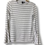 Kaari Blue  women’s size XS grey stripe long sleeve bell sleeve top new with tags Photo 0