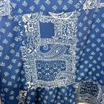 Soft Focus Plus Size 30/32W Top Blue Patchwork Handkerchief Sleeveless Tank 1709 Photo 7