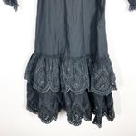 Love Shack Fancy  Toulon Midi Dress Size 4 Black Embroidered Puff Sleeves Bohemian Photo 9
