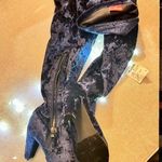 Catherine Knee High Boot Navy Crushed Velvet 8.5 NWT Photo 0