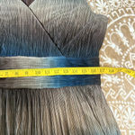 Newport News  Sleeveless Midi Dress 16 Large SHINY Teal Blue Brown CRINKLE RawHem Photo 7