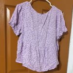Wild Fable Trend Purple Tie Front Short Sleeve Blouse Photo 1