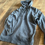 Aerie  oversize Boho hooded pull over dark wash gray Photo 3