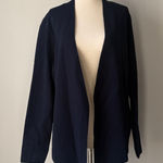 MM.LaFleur  Navy Blazer Women’s Classic Open Cardigan Viscose Blend Jardigan Photo 0