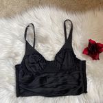 ZARA Black Satin Ruched Crop Top Photo 5