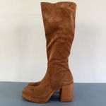 Gianni Bini Kaleb Suede Tan Retro Y2K Tall Platform Boots Photo 3