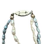 Vintage Beaded Necklaces White Blue Purple Green Blue Bangle Bracelet 4 Pieces Photo 4