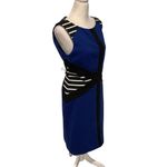 Ivanka Trump  Blue and Black Sleeveless With Back Walking Split Dress Photo 4