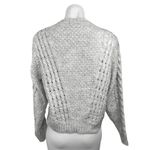 ZARA  Womens Knit Rings Pullover White Round Neck Long Sleeve Sweater Top Size M Photo 2