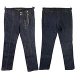 Boom Boom Jeans Boom Boom dark denim bootcut jeans gold stitching and trim juniors Size 7 Photo 9