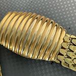 Vintage 70s Gold Metal Fish Scale Stretch Belt Disco Size Medium/Large Photo 3