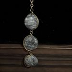 Versona  vintage gold tone stone drop pendant necklace Photo 3