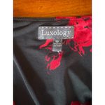 Luxology Women’s Black Red Floral Sleeveless Midi Dress Size 12 Handkerchief Hem Photo 2