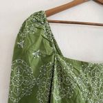 ZARA  Openwork Eyelet Embroidered Dress in Green Size M Photo 9