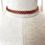 Trifari Vintage gold tone red twisted rope necklace Photo 4