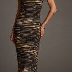 Boutique Tiger Print Dress Gold Photo 0