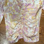 Free People  Floral Cropped Ruched Women's Top Photo 3