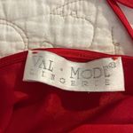 Vintage Val Mode Lingerie Red Slip Short One Size Slit 80s 90s Medium Photo 3