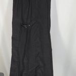 Halara NWT dark gray/black side leg suede feel pant with side buckles. Size M Photo 2