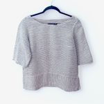 Tahari Striped Linen Top Women’s Small Navy White Oversized Lagenlook Nautical Photo 1