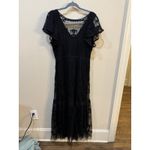 Sundance Mayfield Black Embroidered Tule Sheer Maxi Dress Retail $298 Size Large Photo 1