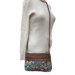 Sakroots Crossbody Purse with Brown Leather 46" Strap, 9.5" x 6.5" x 1" - SKU 16 Photo 1