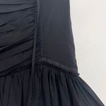 Nensi Dojaka Ruched Asymmetric Stretch Silk Mini Skirt Black Ruffle Size Small Photo 5
