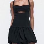 ZARA NWT Cut Out Bubble Hem Mini Dress in Black - S Photo 0