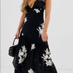 Free People She's A Waterfall Maxi Floral Dress Black Combo Size 4 Photo 0