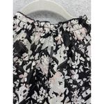EXPRESS  Women's Blouse Smocked Shoulders Floral Black Pink Medium Short Sleeve Photo 3