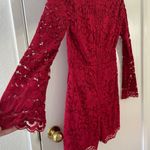 Urban Outfitters Burgundy-Red Long Sleeve Lace Romper Photo 2