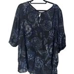 Just My Size JMS  2x 18/20 key hole black and blue 3/4 length top plus‎ size Photo 0