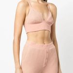 Jonathan Simkhai Crop Top Bralette Waffle Knit Cotton Rose Pink Medium NWT Photo 1