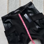 Maniere De Voir Black Flaux Leather High Rise Joggers Women’s Size US 10 Photo 4
