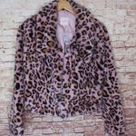Candie's  | Mauve Faux Fur Leopard Print Jacket Photo 0
