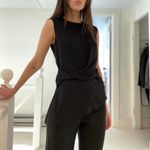 Theory sleeveless twisted top in silk georgette in black, size P (XS) Photo 3