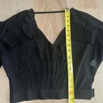 INA  Black Long Sleeve Sheer Ruffled Top - Size Medium Photo 5