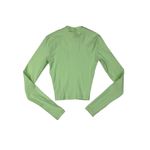 Storets  - Long Sleeve Crew Neck Stretchy Top in Green Photo 2
