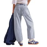 Free People We The Free Moxie Railroad Low-Slung Jeans Dark Slate Women 27 NWT Photo 1