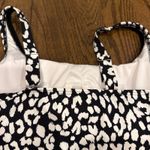 Lands End Womens Black Snow Leopard Print Underwire Tankini Swim Suit Top Size 8 Photo 4