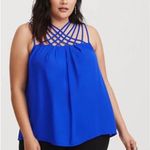 Torrid  Strappy Georgette‎ Tank Womens Size 0 12 Large Electric Blue Photo 0
