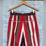 FRENKEN red cotton wool blend graphic stripe wide leg pants size 36/6 Photo 8