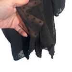 ZARA Black Long Sheer Sleeve Dotted Key Hole Back Belted Short Romper Women Sz S Photo 6