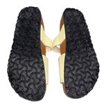 Birkenstock Birki's Aziza Yellow & White Two Strap Slides Sandals 39 8 Narrow Photo 7