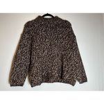 Massimo Dutti  Chunky Chocolate Brown & Metallic Thread Sweater Sz Small Photo 3