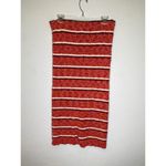 Ann Taylor Boucle Knit Midi Straight Striped Skirt NWT Sz M Stretchy Cotton Pink Photo 2